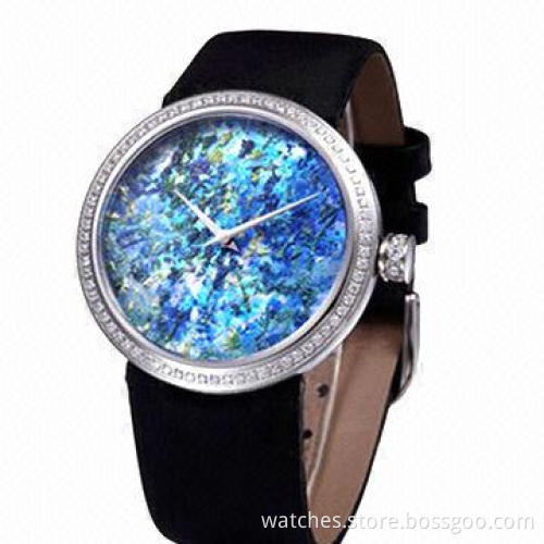 2014 New Fashionable High-quality Oil Painting Unique Watch, Women's, Waterproof with CE/RoHS Mark